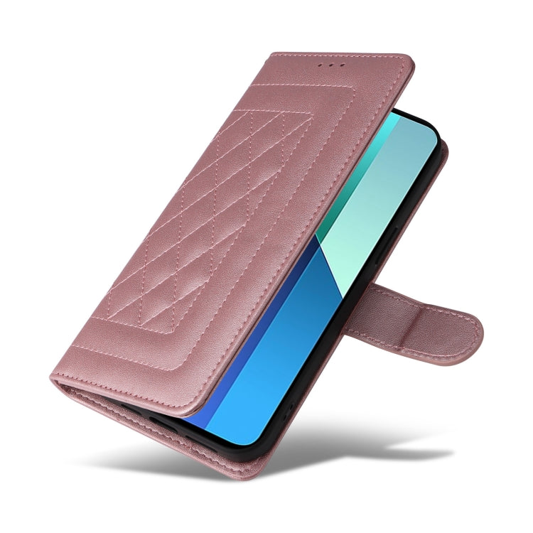 For Xiaomi Redmi Note 13 4G Diamond Lattice Leather Flip Phone Case