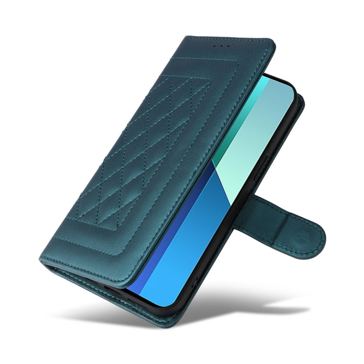 For Xiaomi Redmi Note 13 4G Diamond Lattice Leather Flip Phone Case