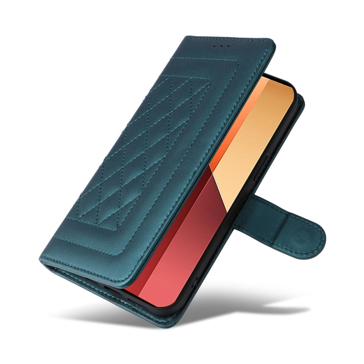 For Xiaomi Redmi Note 13 5G Diamond Lattice Leather Flip Phone Case