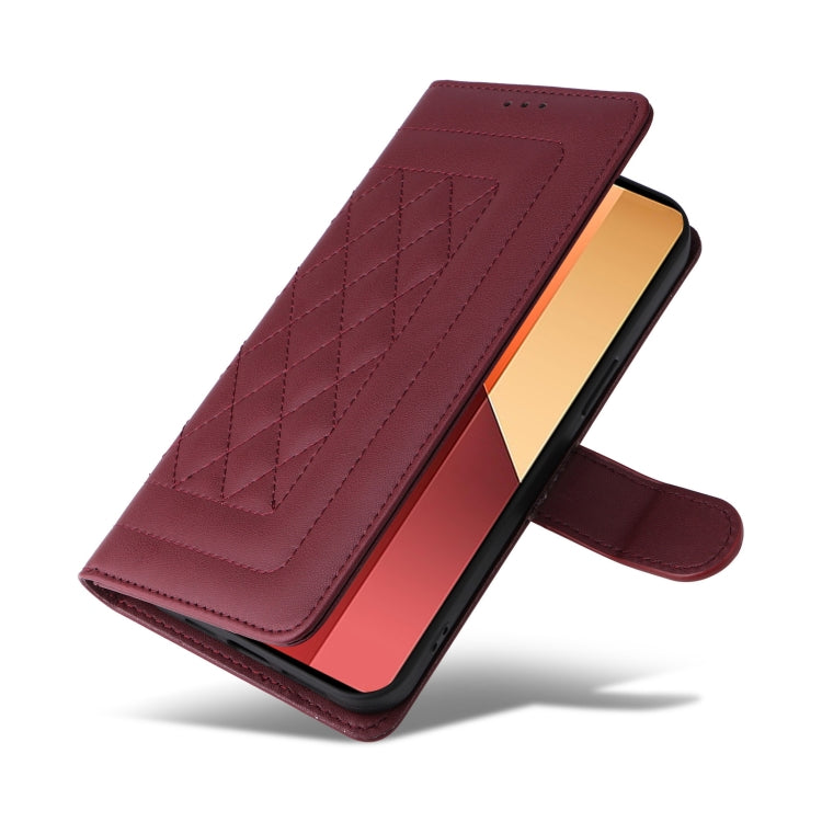 For Xiaomi Redmi Note 13 Pro 4G Diamond Lattice Leather Flip Phone Case