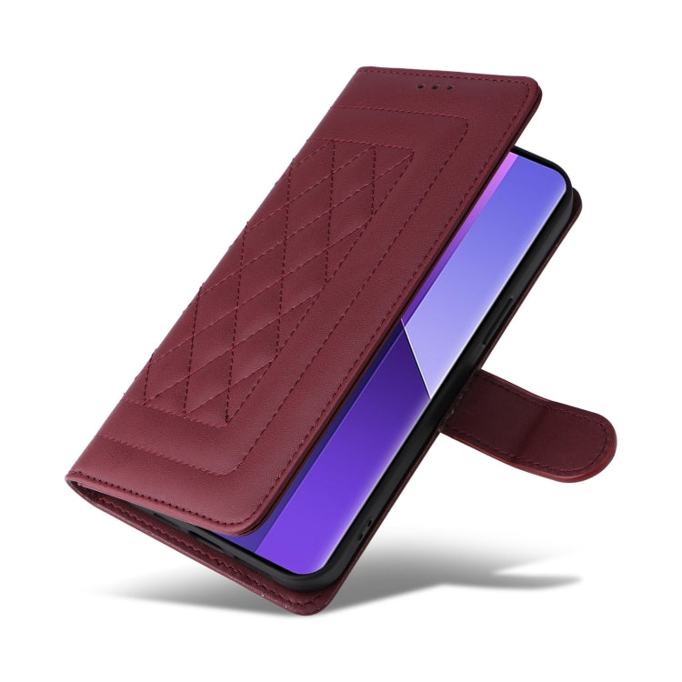 For Xiaomi Redmi Note 13 Pro+ 5G Diamond Lattice Leather Flip Phone Case