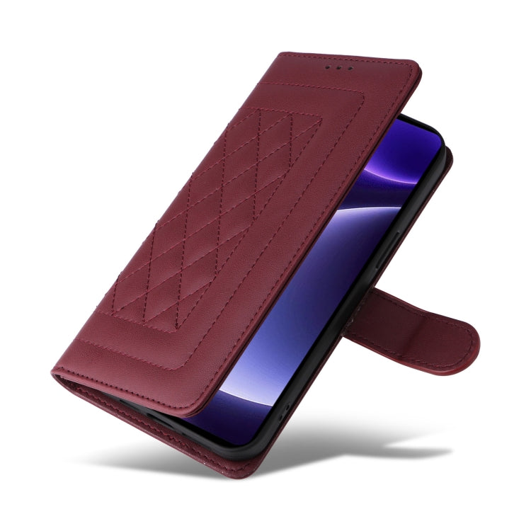 For Xiaomi Poco F5 Diamond Lattice Leather Flip Phone Case