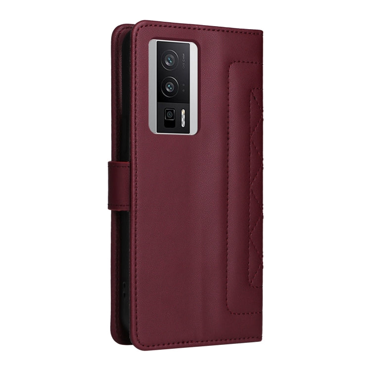 For Xiaomi Poco F5 Pro Diamond Lattice Leather Flip Phone Case