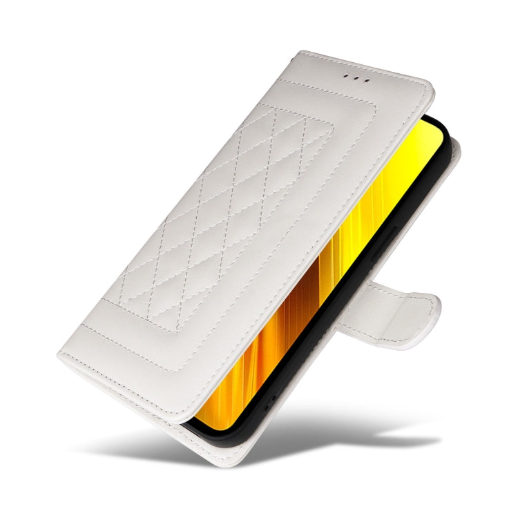 For Xiaomi Poco X3 NFC Diamond Lattice Leather Flip Phone Case