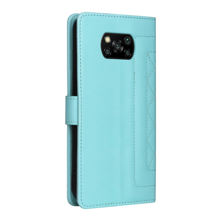 For Xiaomi Poco X3 NFC Diamond Lattice Leather Flip Phone Case