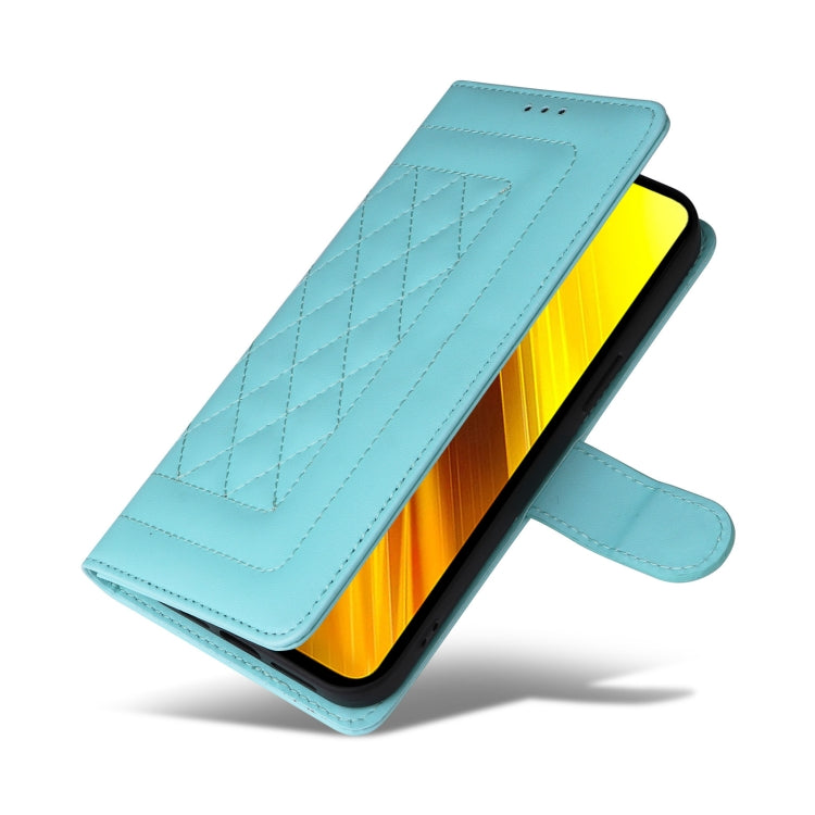 For Xiaomi Poco X3 NFC Diamond Lattice Leather Flip Phone Case