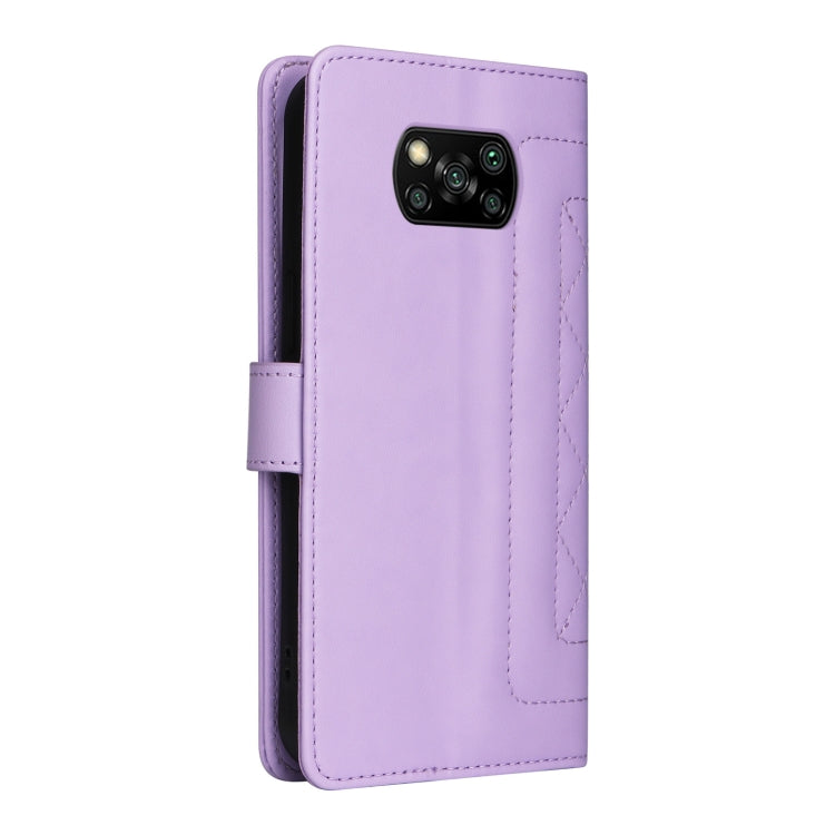 For Xiaomi Poco X3 NFC Diamond Lattice Leather Flip Phone Case