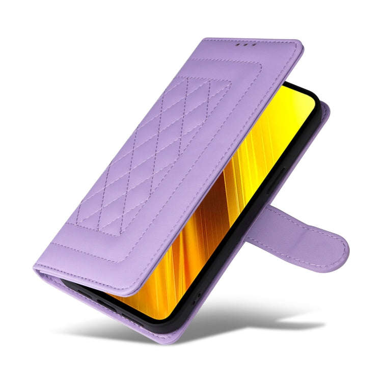 For Xiaomi Poco X3 NFC Diamond Lattice Leather Flip Phone Case