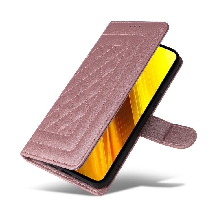 For Xiaomi Poco X3 NFC Diamond Lattice Leather Flip Phone Case