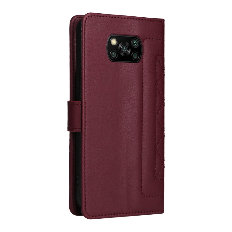 For Xiaomi Poco X3 NFC Diamond Lattice Leather Flip Phone Case