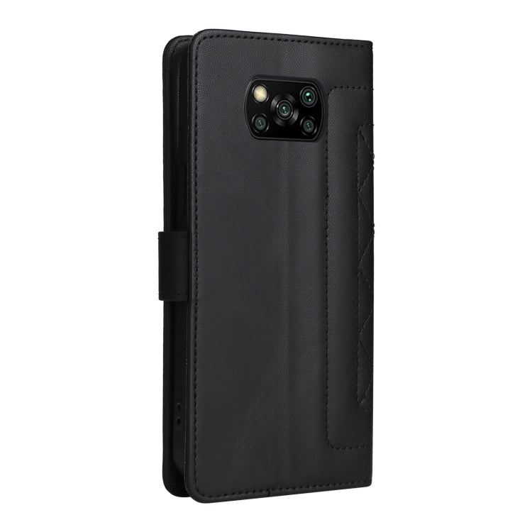 For Xiaomi Poco X3 NFC Diamond Lattice Leather Flip Phone Case