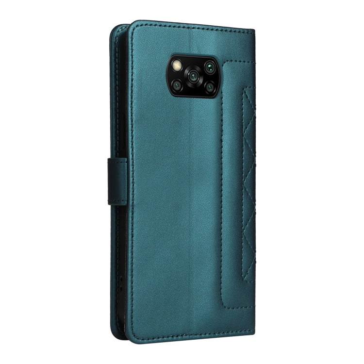 For Xiaomi Poco X3 NFC Diamond Lattice Leather Flip Phone Case