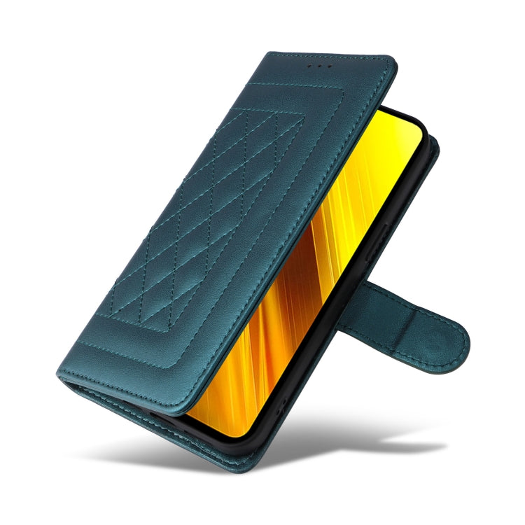 For Xiaomi Poco X3 NFC Diamond Lattice Leather Flip Phone Case