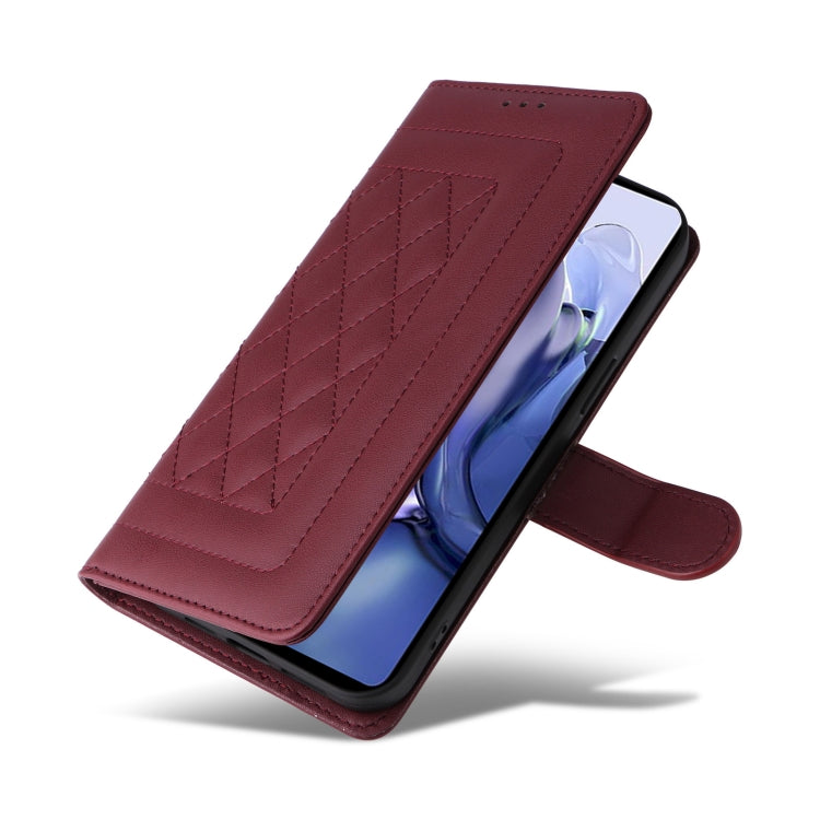For Xiaomi 11T / 11T Pro Diamond Lattice Leather Flip Phone Case