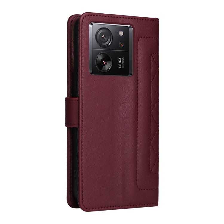 For Xiaomi 13T / 13T Pro Diamond Lattice Leather Flip Phone Case