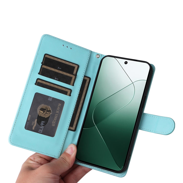 For Xiaomi 14 5G Diamond Lattice Leather Flip Phone Case