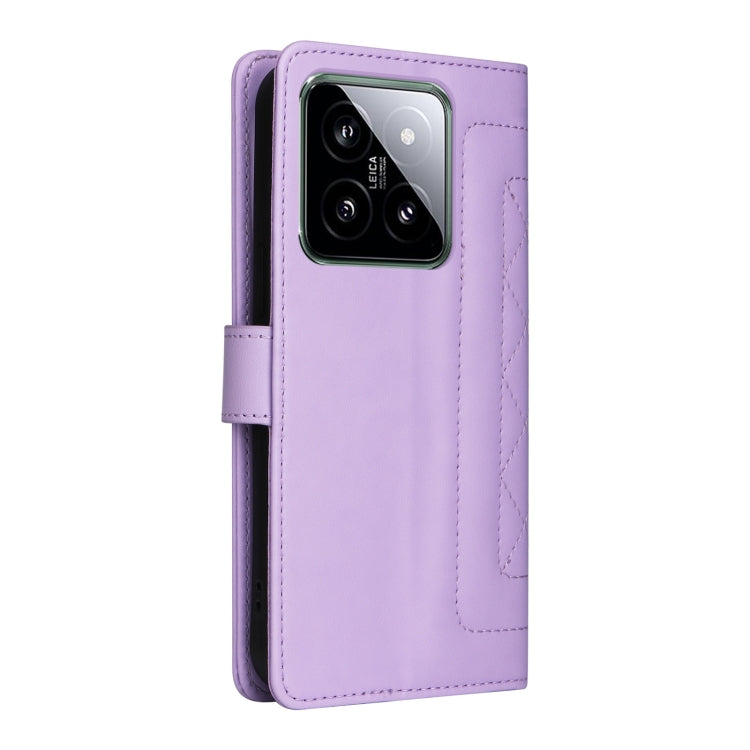 For Xiaomi 14 5G Diamond Lattice Leather Flip Phone Case