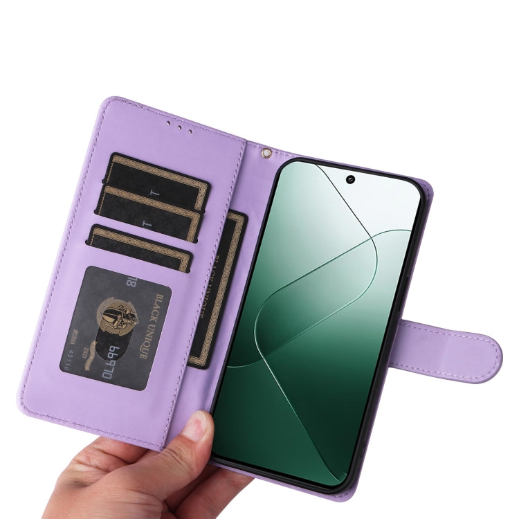 For Xiaomi 14 5G Diamond Lattice Leather Flip Phone Case