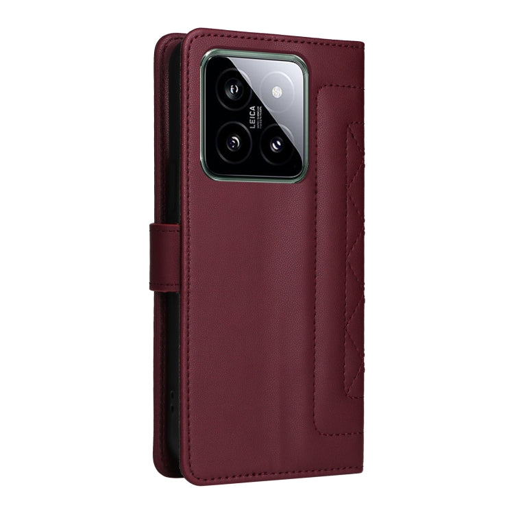 For Xiaomi 14 5G Diamond Lattice Leather Flip Phone Case
