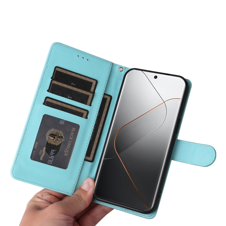 For Xiaomi 14 Pro 5G Diamond Lattice Leather Flip Phone Case