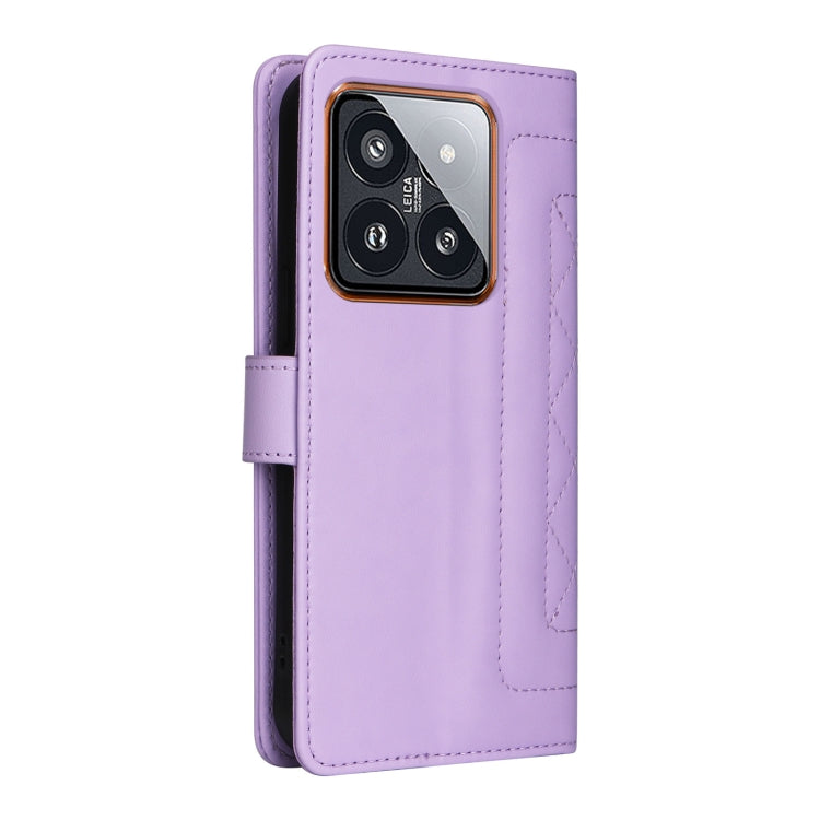 For Xiaomi 14 Pro 5G Diamond Lattice Leather Flip Phone Case
