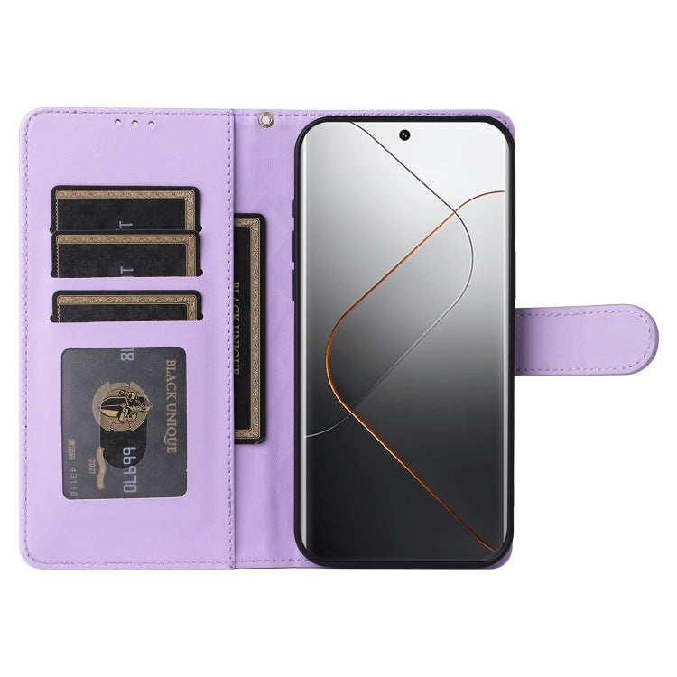 For Xiaomi 14 Pro 5G Diamond Lattice Leather Flip Phone Case