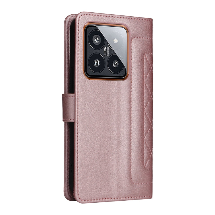For Xiaomi 14 Pro 5G Diamond Lattice Leather Flip Phone Case