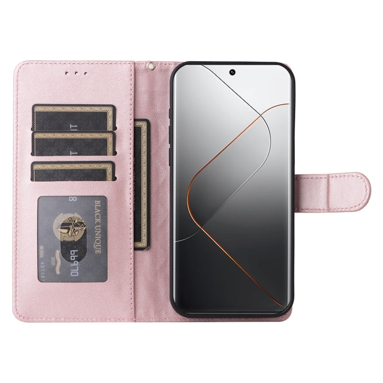 For Xiaomi 14 Pro 5G Diamond Lattice Leather Flip Phone Case