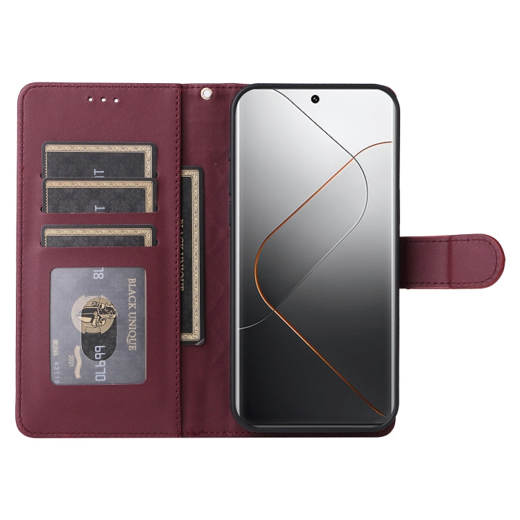 For Xiaomi 14 Pro 5G Diamond Lattice Leather Flip Phone Case