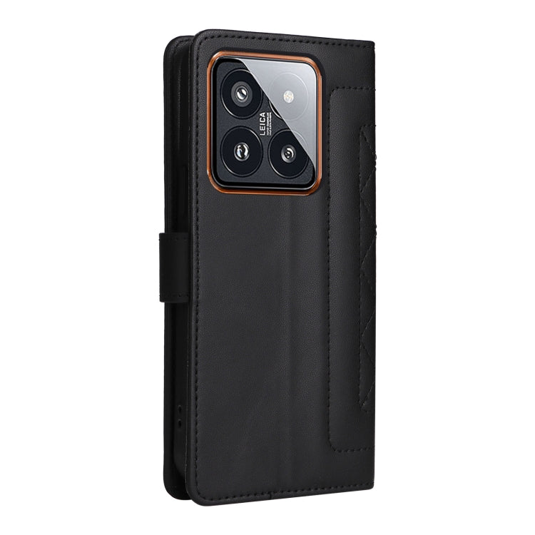 For Xiaomi 14 Pro 5G Diamond Lattice Leather Flip Phone Case