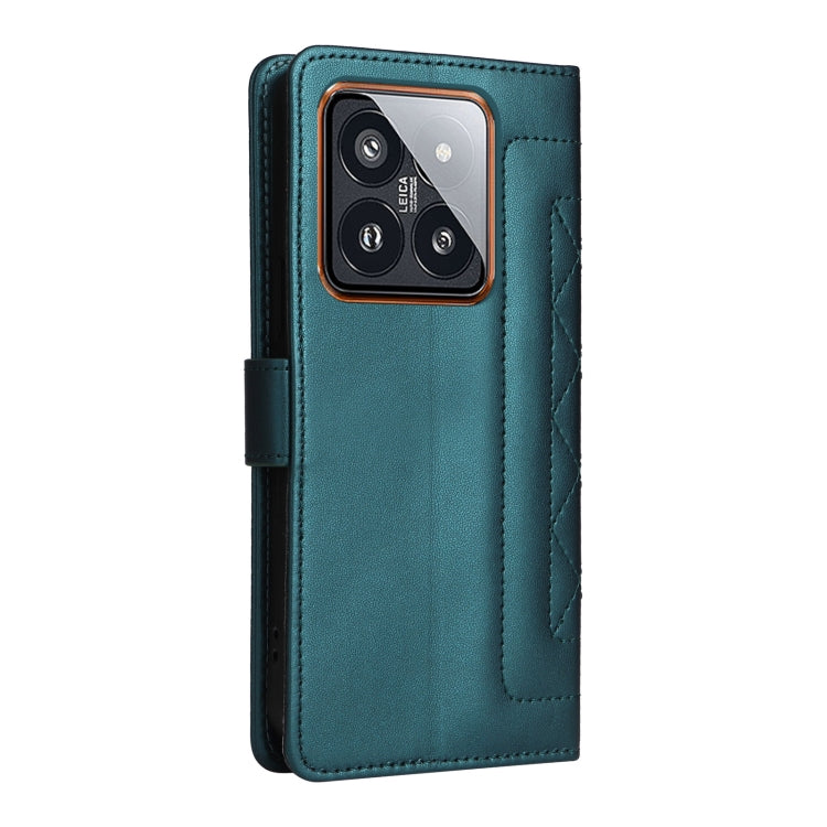 For Xiaomi 14 Pro 5G Diamond Lattice Leather Flip Phone Case