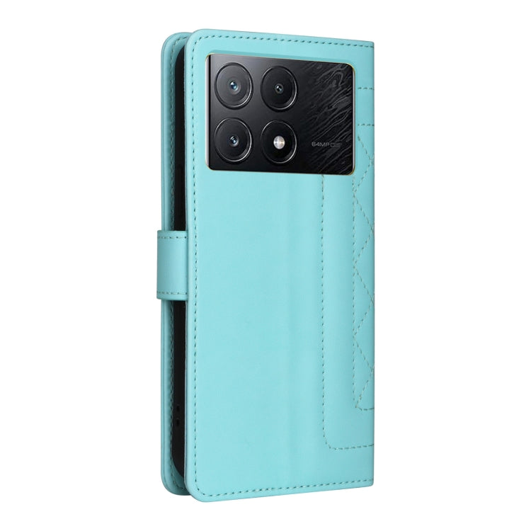 For Xiaomi Poco X6 Pro 5G Diamond Lattice Leather Flip Phone Case