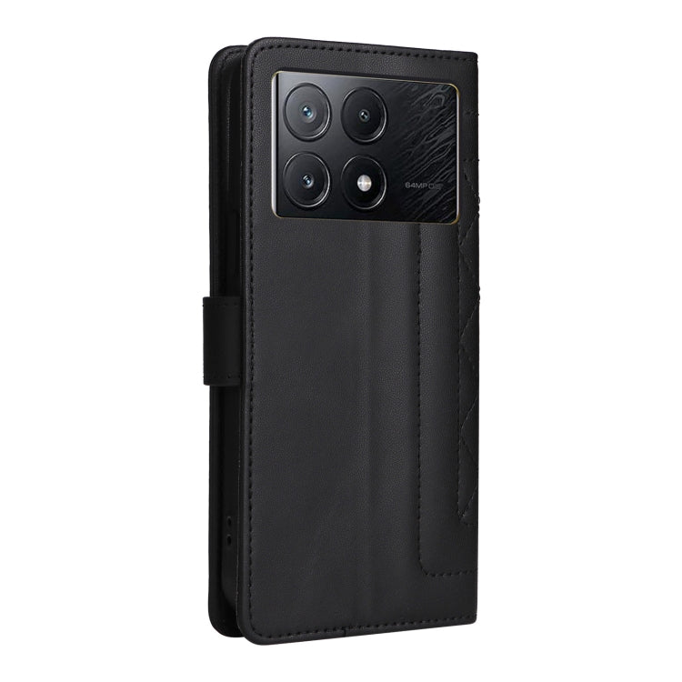 For Xiaomi Poco X6 Pro 5G Diamond Lattice Leather Flip Phone Case