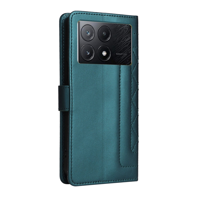 For Xiaomi Poco X6 Pro 5G Diamond Lattice Leather Flip Phone Case