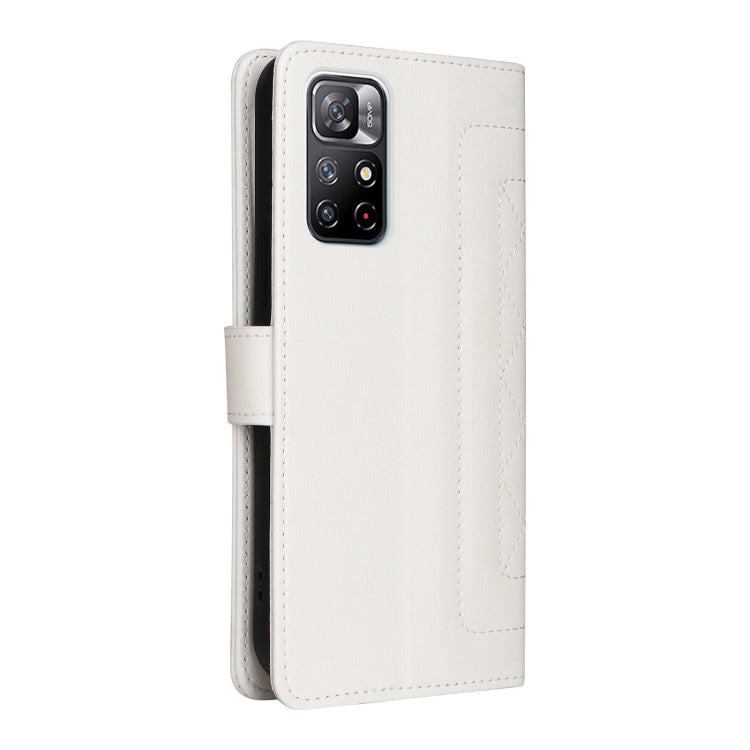 For Xiaomi Poco M4 Pro 5G Diamond Lattice Leather Flip Phone Case