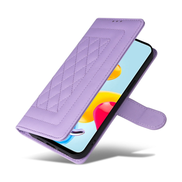 For Xiaomi Poco M4 Pro 5G Diamond Lattice Leather Flip Phone Case