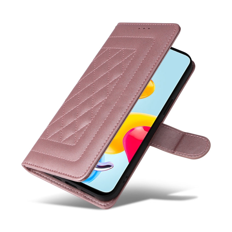For Xiaomi Poco M4 Pro 5G Diamond Lattice Leather Flip Phone Case