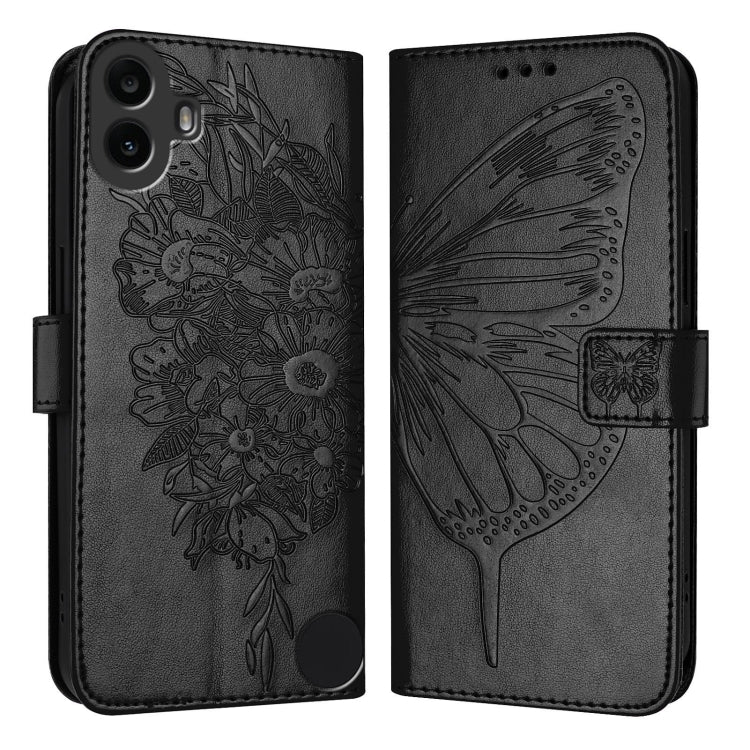For Nothing CMF Phone 1 Embossed Butterfly Leather Phone Case