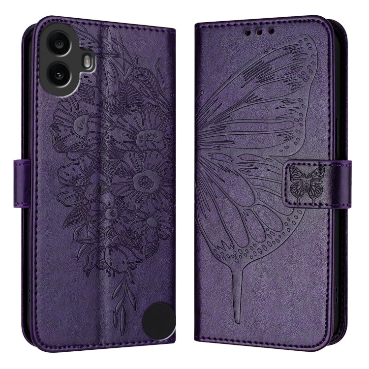For Nothing CMF Phone 1 Embossed Butterfly Leather Phone Case