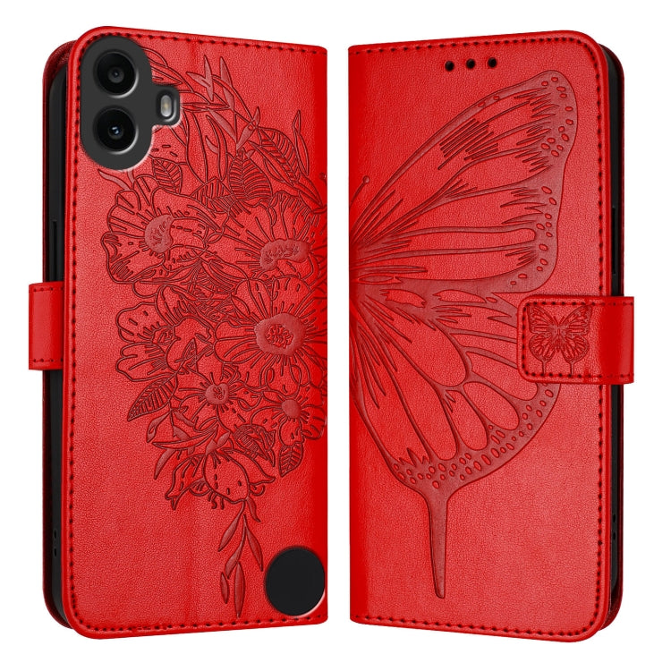 For Nothing CMF Phone 1 Embossed Butterfly Leather Phone Case
