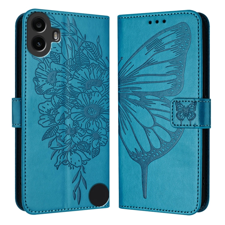 For Nothing CMF Phone 1 Embossed Butterfly Leather Phone Case