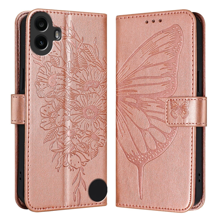 For Nothing CMF Phone 1 Embossed Butterfly Leather Phone Case