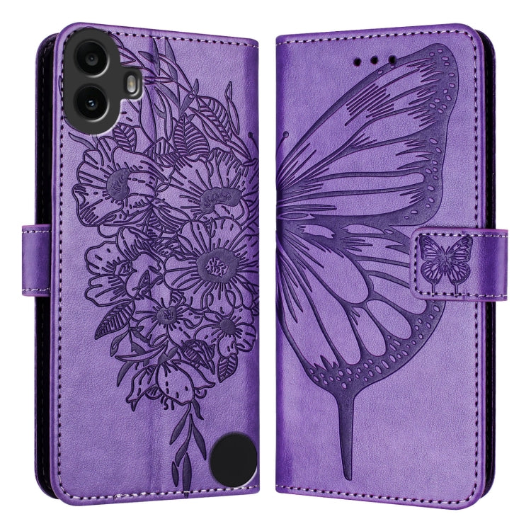 For Nothing CMF Phone 1 Embossed Butterfly Leather Phone Case