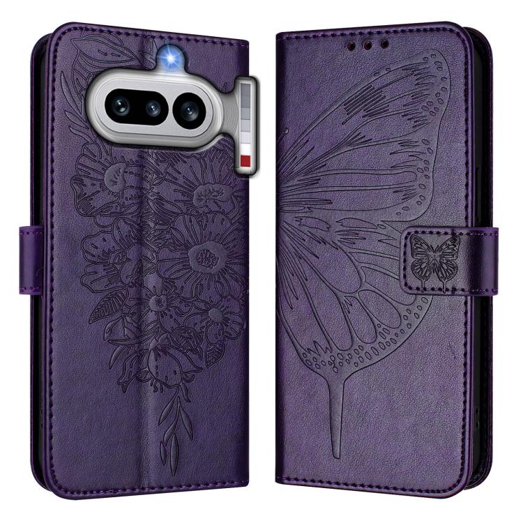 For Nothing Phone 4a Embossed Butterfly Leather Phone Case