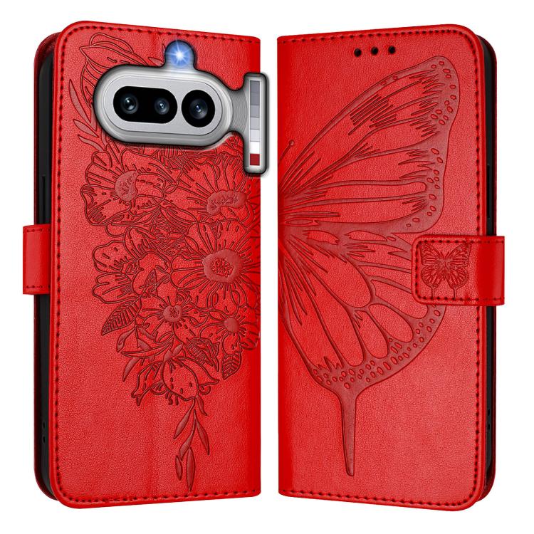 For Nothing Phone 4a Embossed Butterfly Leather Phone Case