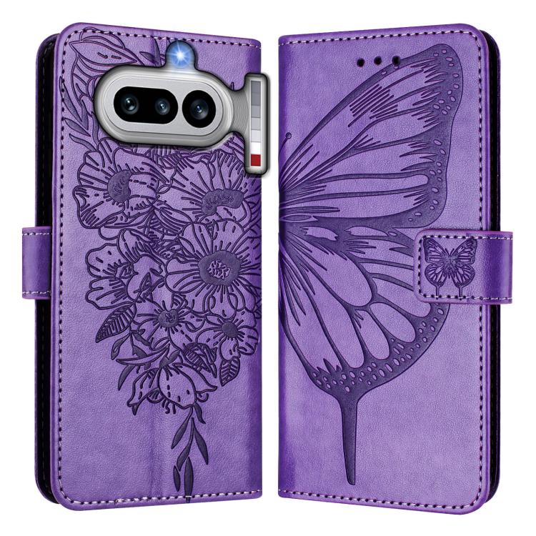 For Nothing Phone 4a Embossed Butterfly Leather Phone Case