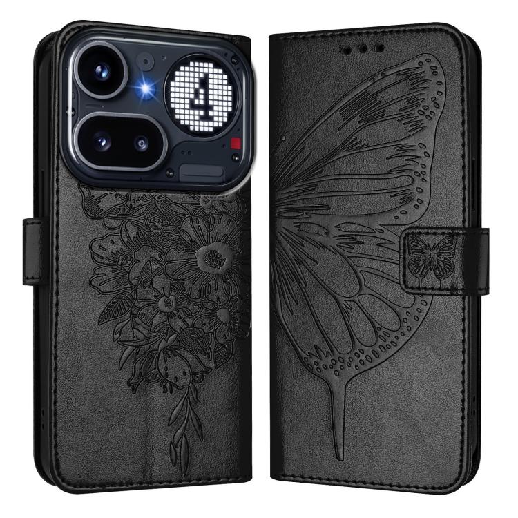 For Nothing Phone 4a Pro Embossed Butterfly Leather Phone Case