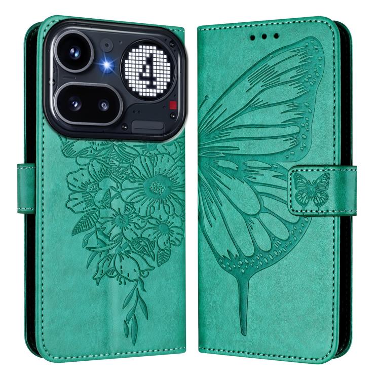For Nothing Phone 4a Pro Embossed Butterfly Leather Phone Case