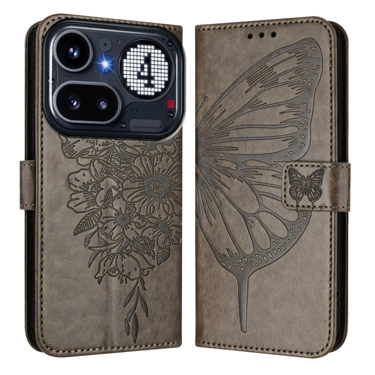 For Nothing Phone 4a Pro Embossed Butterfly Leather Phone Case