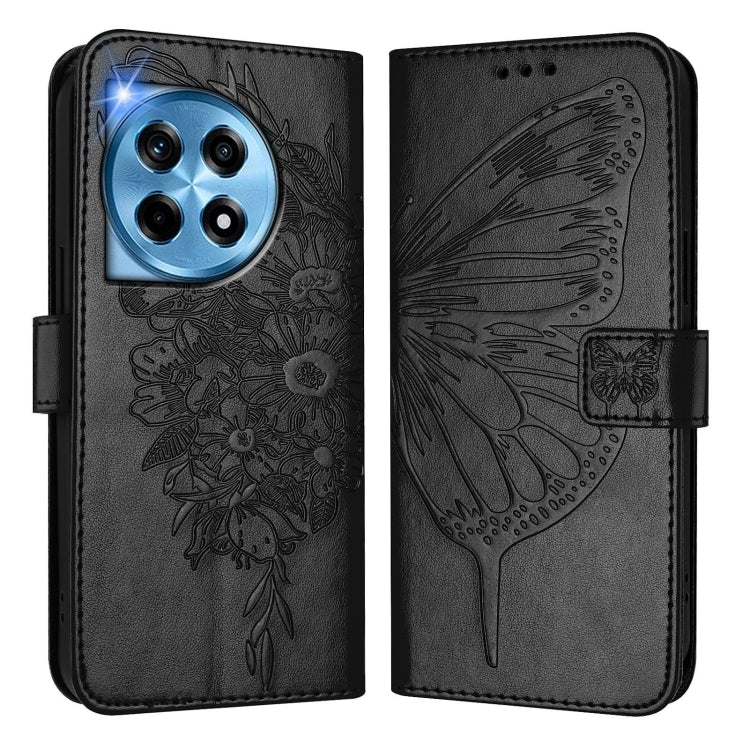 For OnePlus 12 5G Global Embossed Butterfly Leather Phone Case